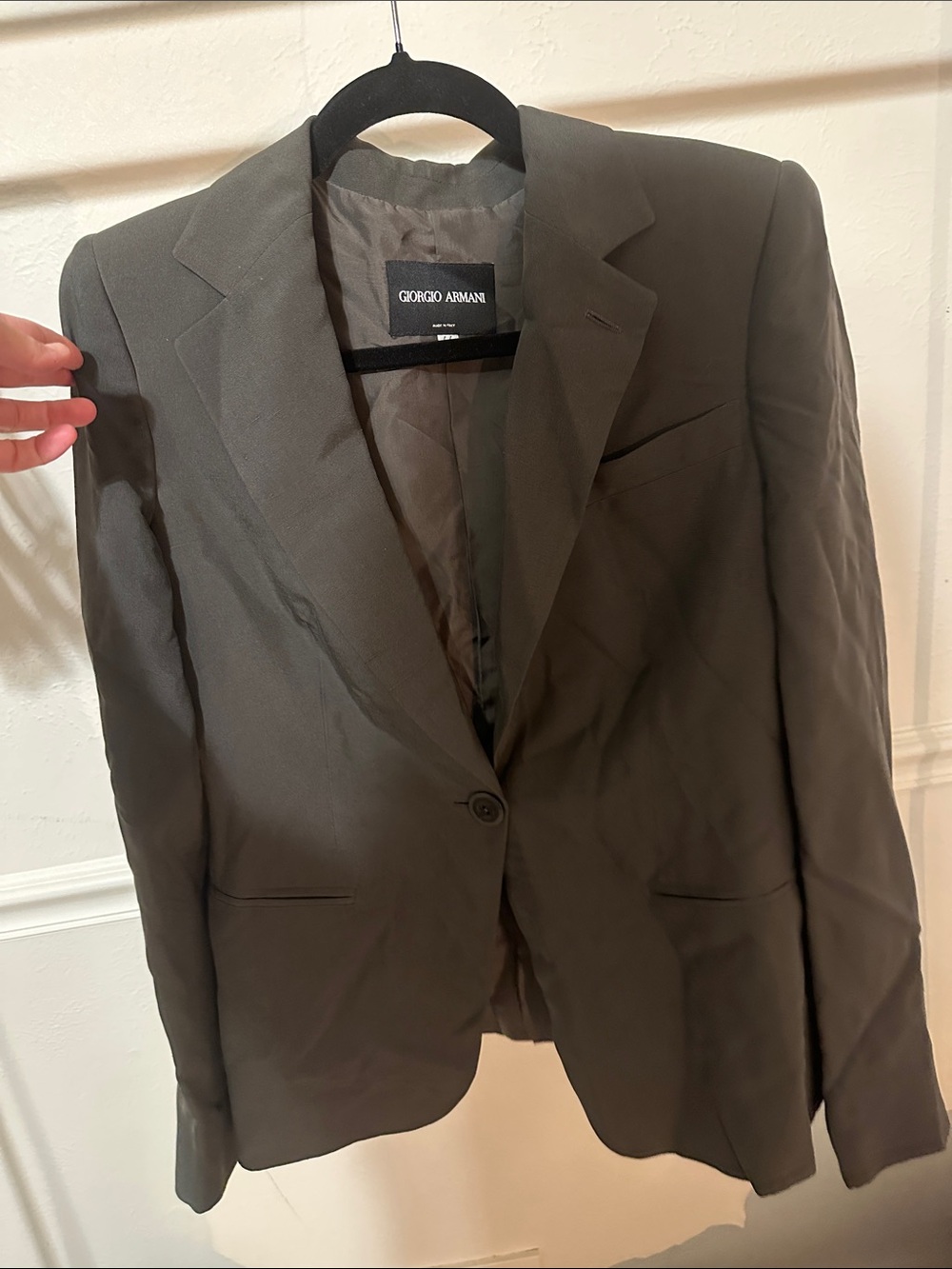 Giorgio Armani womenโs grey Single-Button Blazer
